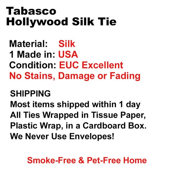 Tabasco Silk Tie Hollywood Scene | EUC - Picture 6 of 6